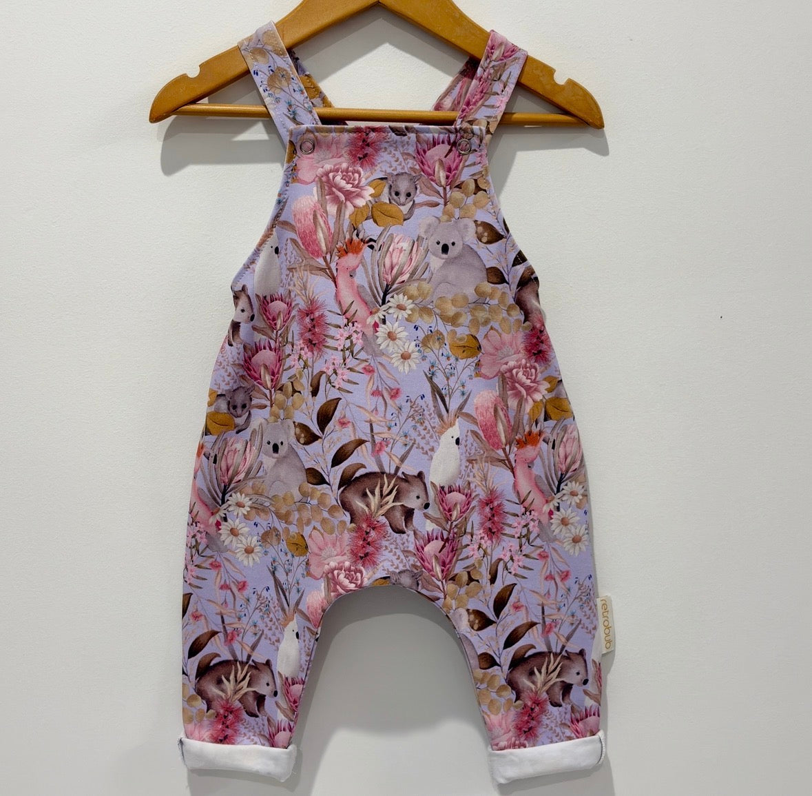 Aussie FLORA AND FAUNA knit overalls - lilac