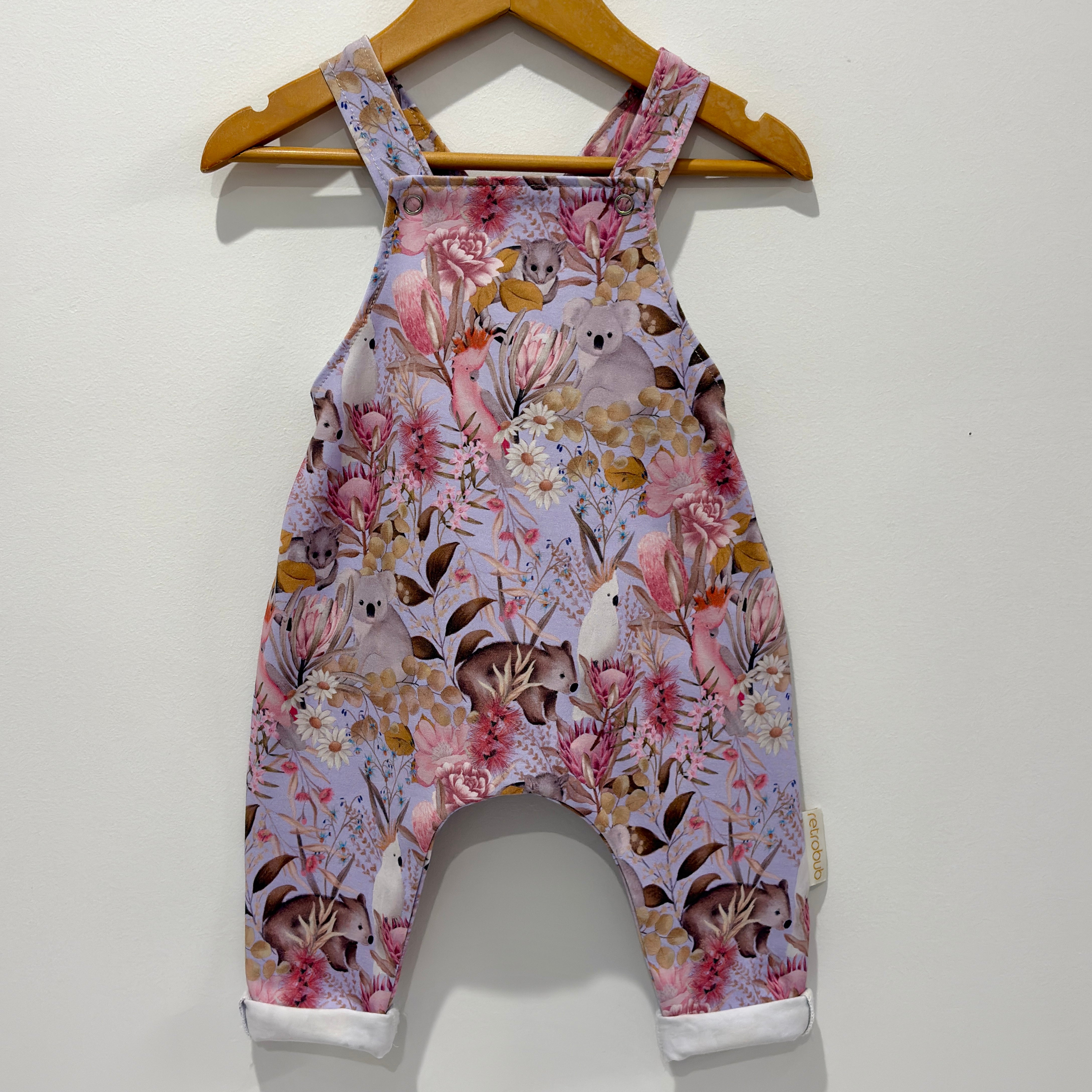 Aussie FLORA AND FAUNA knit overalls - lilac