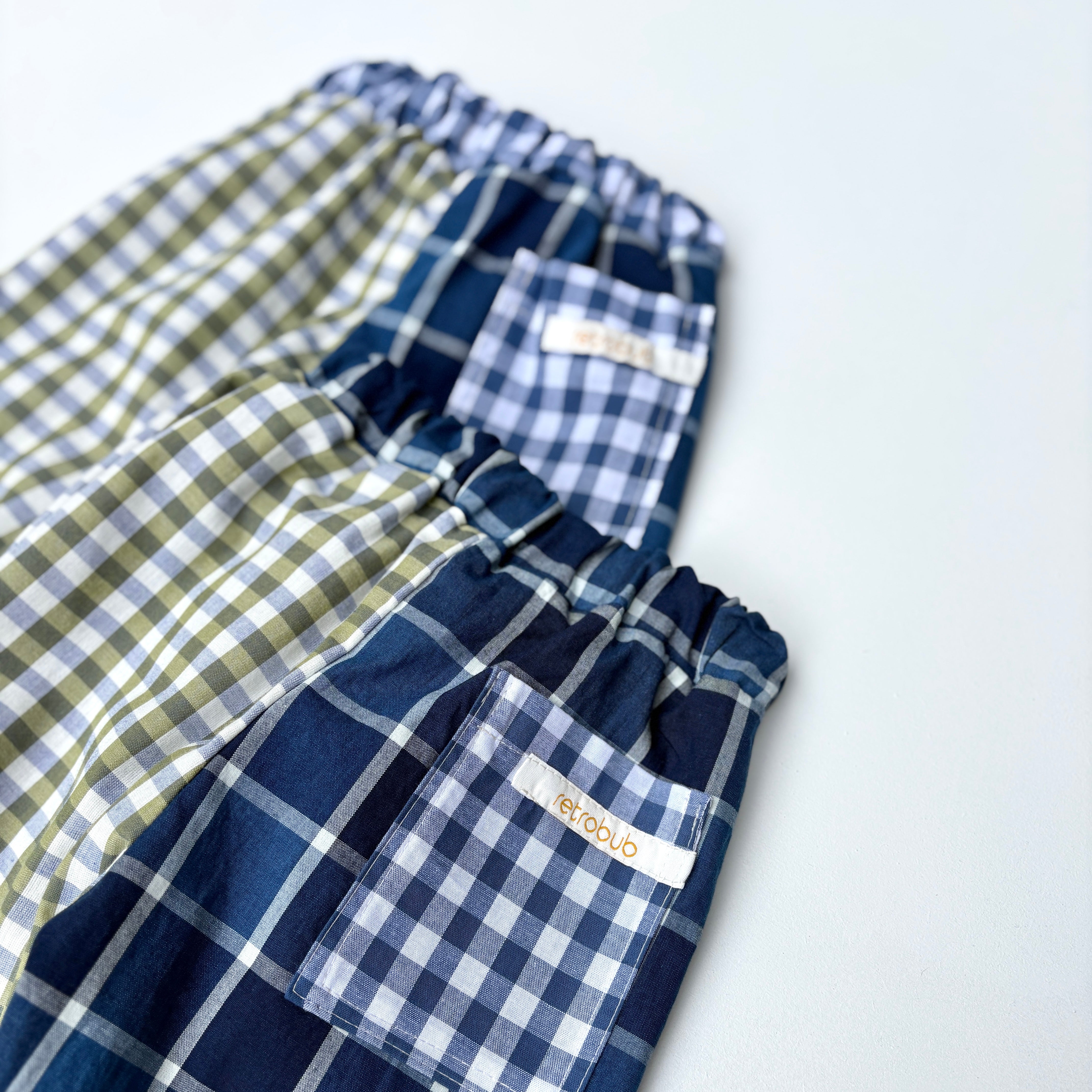 PLAY pants - green and navy gingham