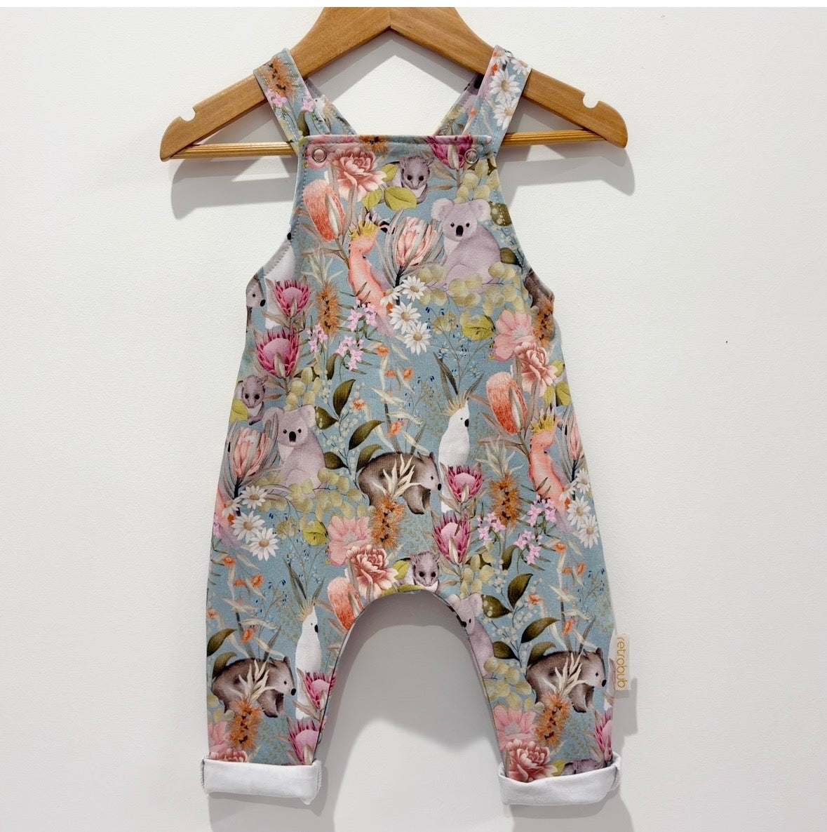 Aussie FLORA AND FAUNA knit overalls - sage