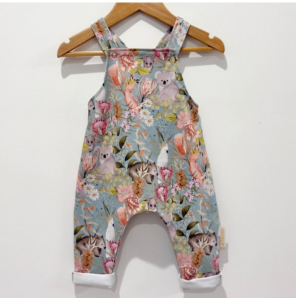 Aussie FLORA AND FAUNA knit overalls - sage