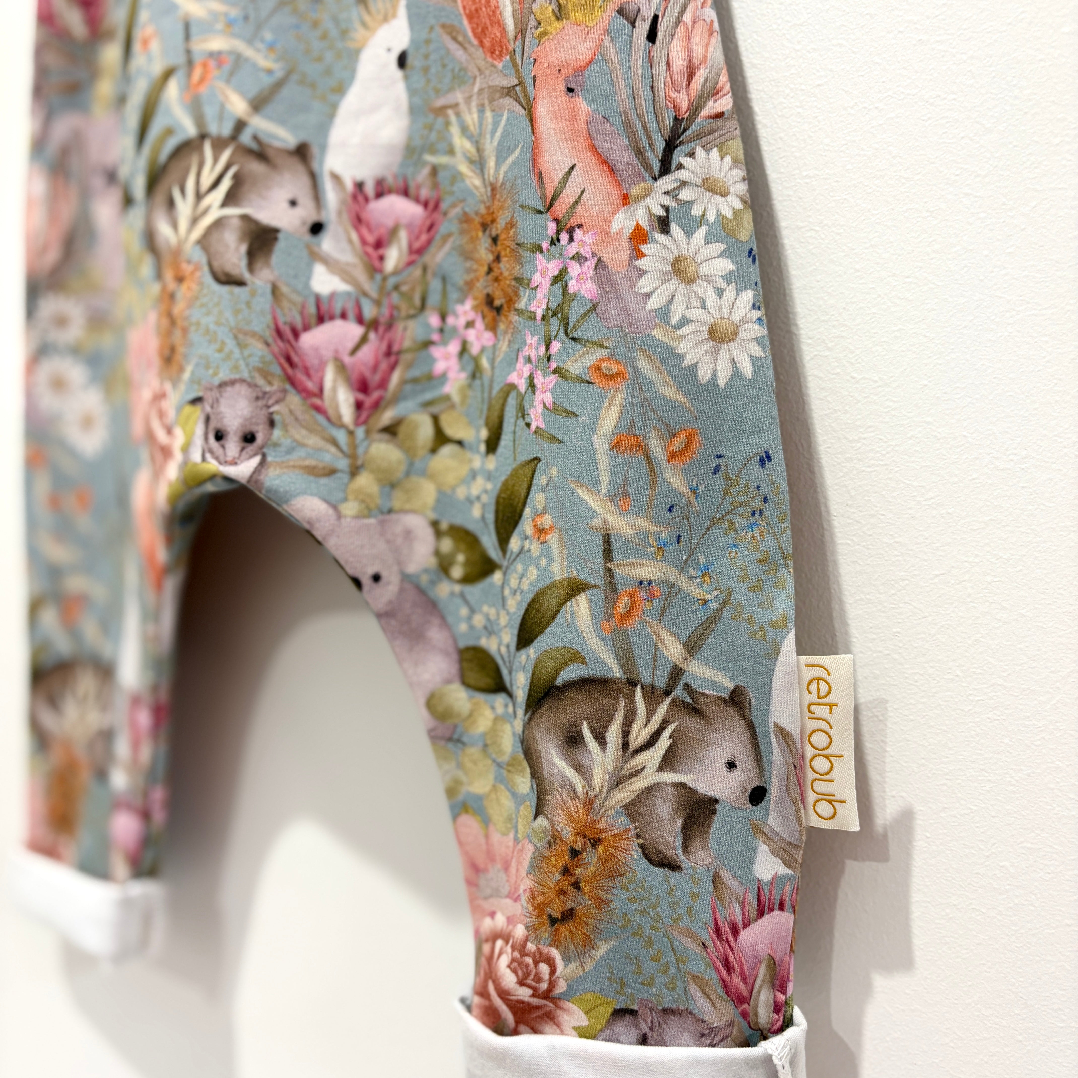 Aussie FLORA AND FAUNA knit overalls - sage
