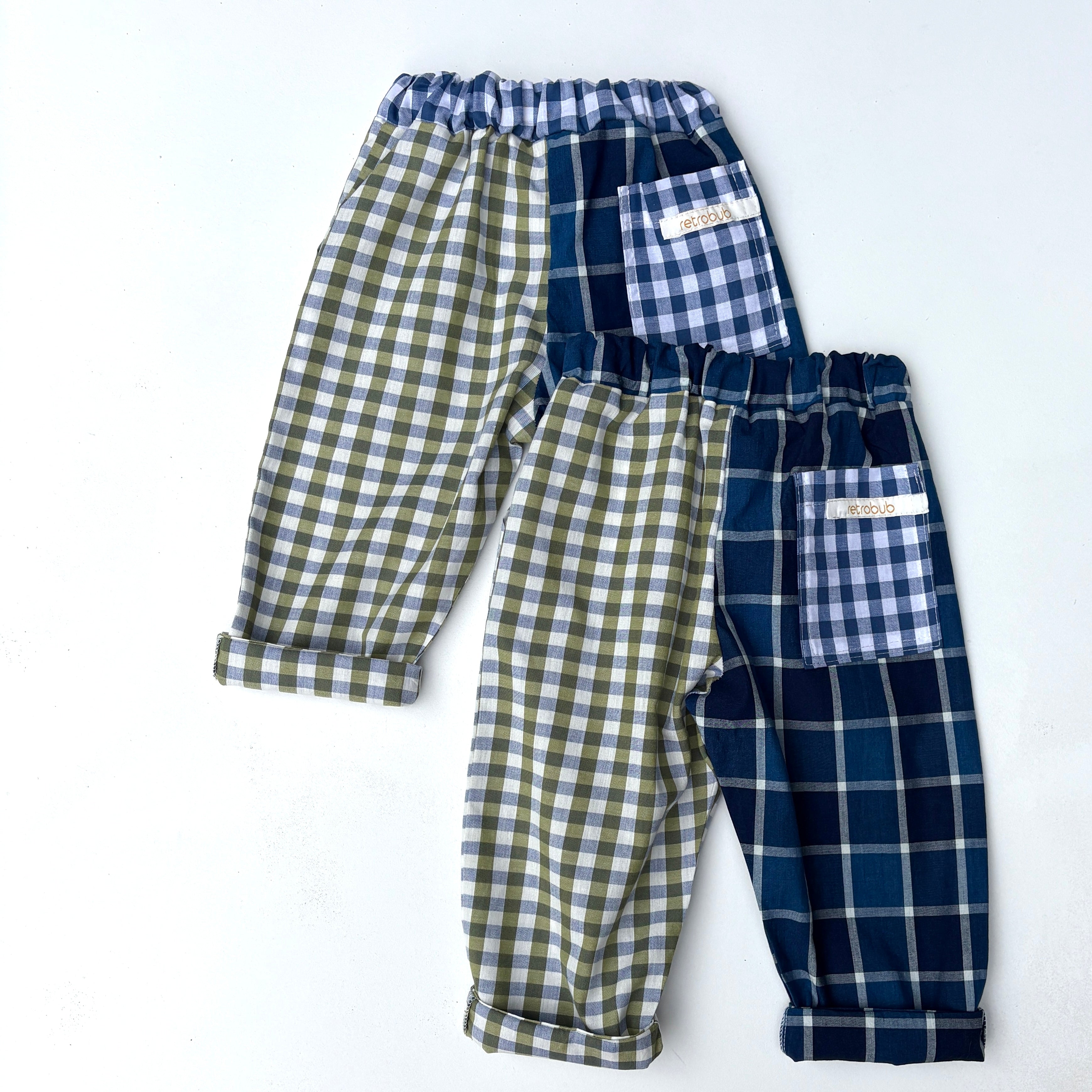 PLAY pants - green and navy gingham