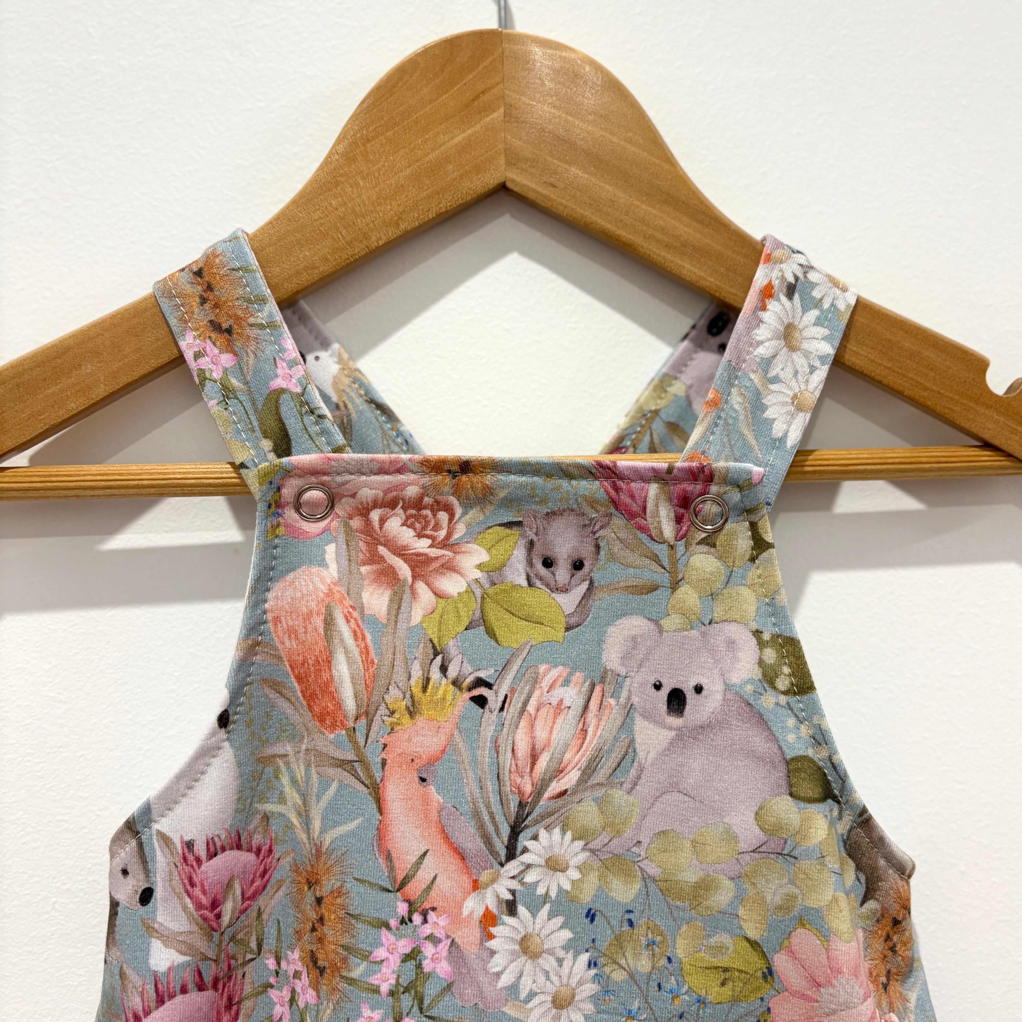 Aussie FLORA AND FAUNA knit overalls - sage