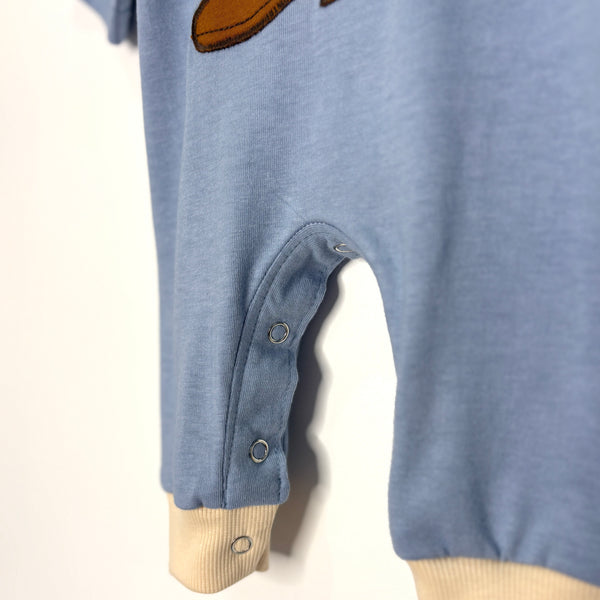 Blue COWBOY BOOT winter onesie