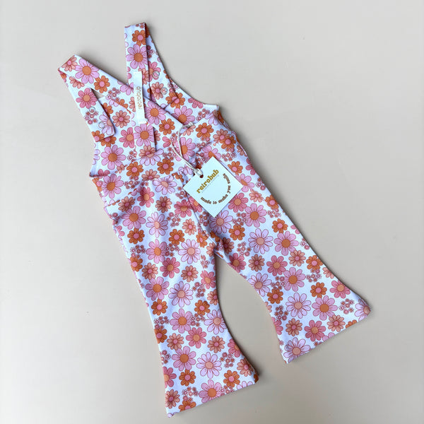 PINK daisy bells overalls