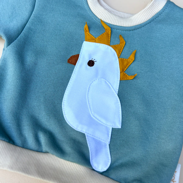 baby COCKATOO sweater - dusty blue