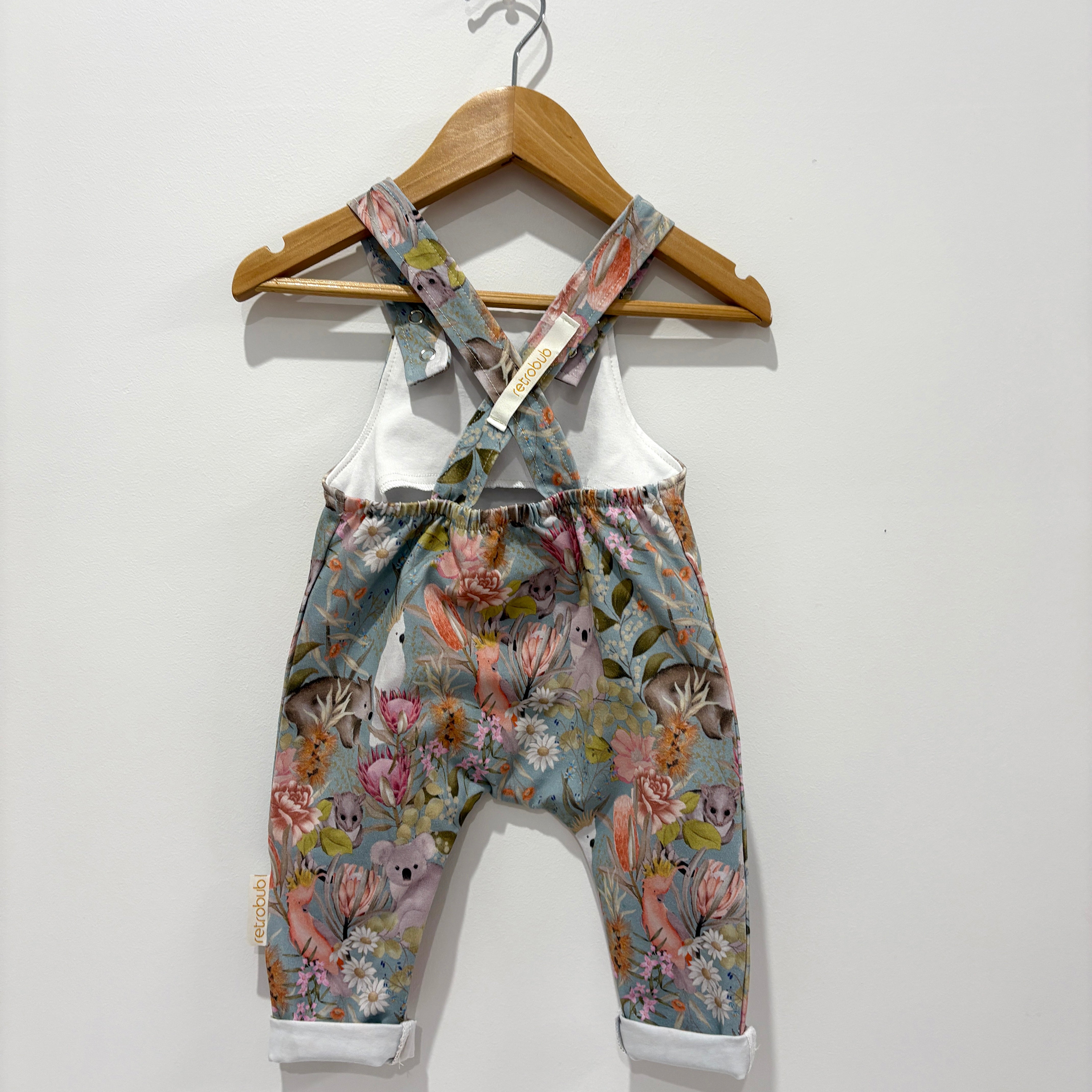Aussie FLORA AND FAUNA knit overalls - sage