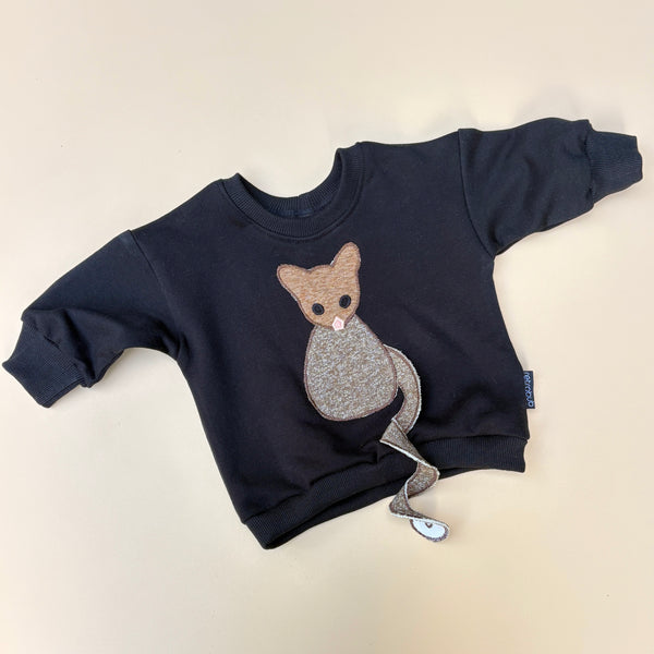 RINGTAIL POSSUM baggy jumper - black