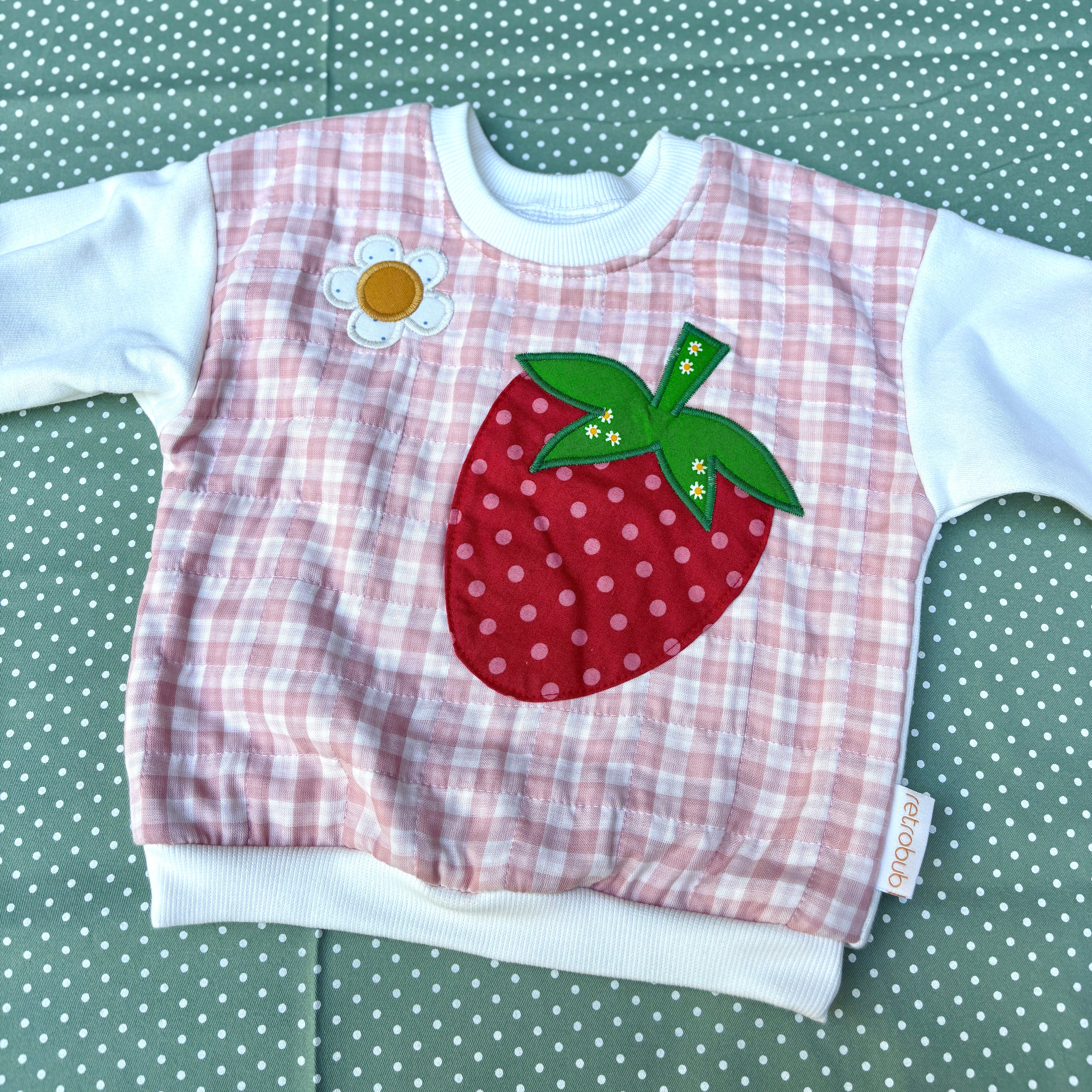 quilted STRAWBERRY baggy sweater