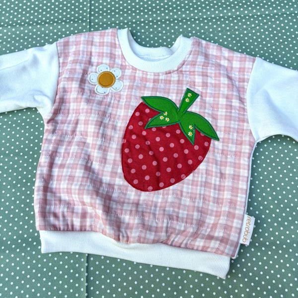 quilted STRAWBERRY baggy sweater