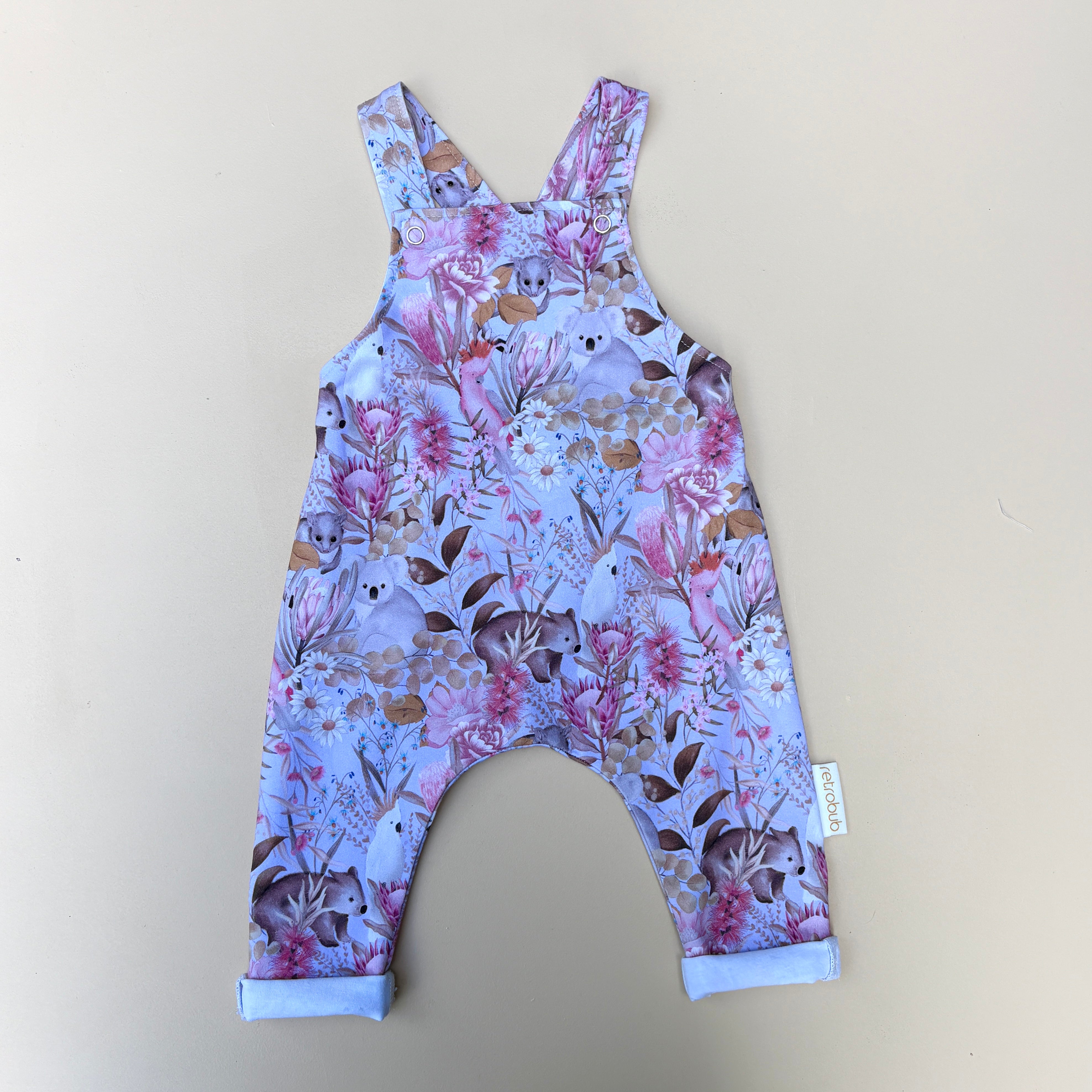 Aussie FLORA AND FAUNA knit overalls - lilac