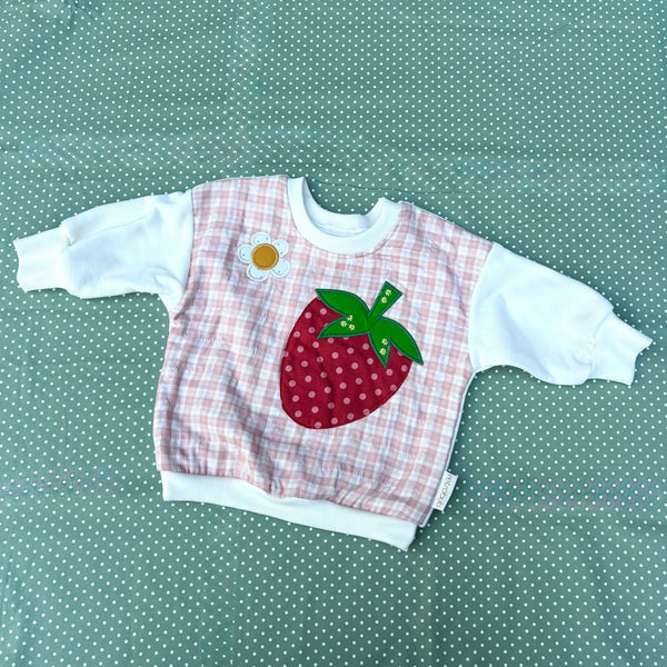 quilted STRAWBERRY baggy sweater